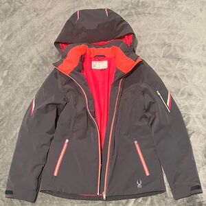 Spyder Project Ski Jacket Gray with Pink and White Accents